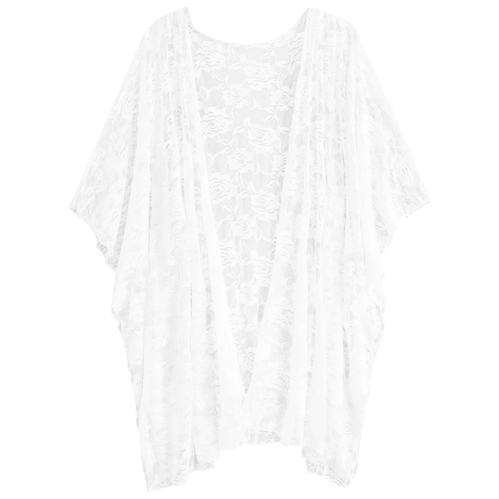 

ZAFUL Bikini Swimsuit Lace Batwing Sleeve Collarless Cover Up Beach Wear Women Summer Ladies Cover-Ups Swimwear Bathing Suit