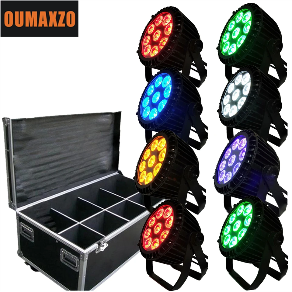 Pçs e lote com Flightcase Rgbaw plus uv ao ar Impermeável ao ar Pcs 18 9 8 Nova Chegada w 6in1 Livre Par Led Pode 9 Pcs 18 w Dmx Livre