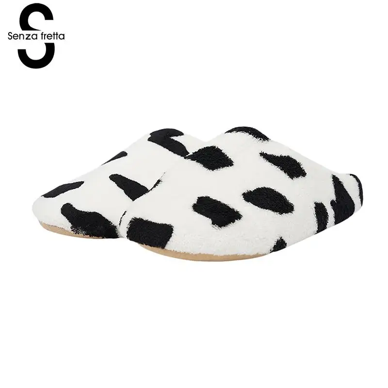

Senza Fretta Women Shoes Slippers Home Cute Slippers Warm Bag Root Soft Slippers Bottom Suede Slip Soft Bottom On Cotton Shoes