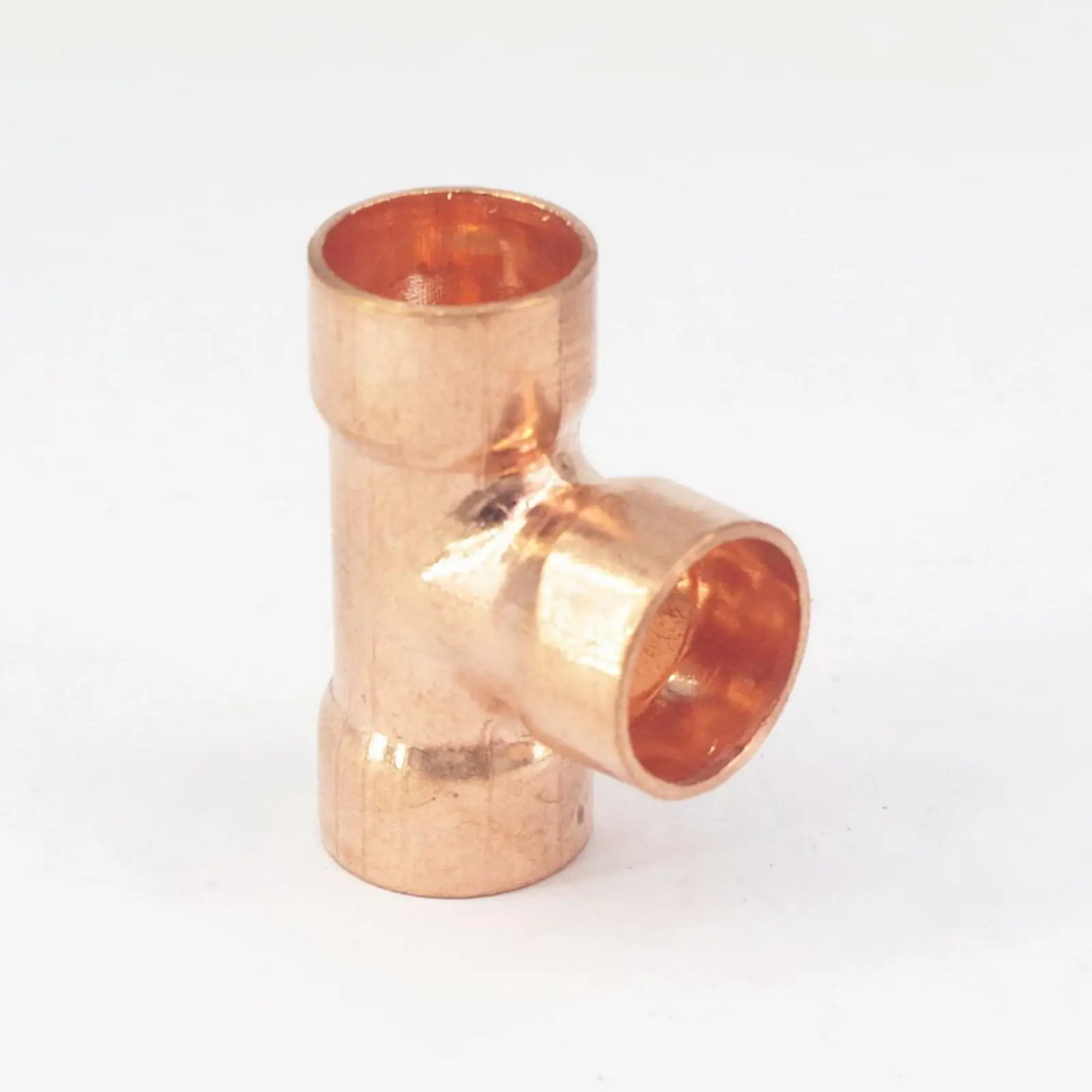 15mm الداخلية ضياء النحاس نهاية تغذية Euqal المحملة 3 طريقة وصلة أنابيب السباكة للغاز المياه النفط سمك الجدار 1mm
