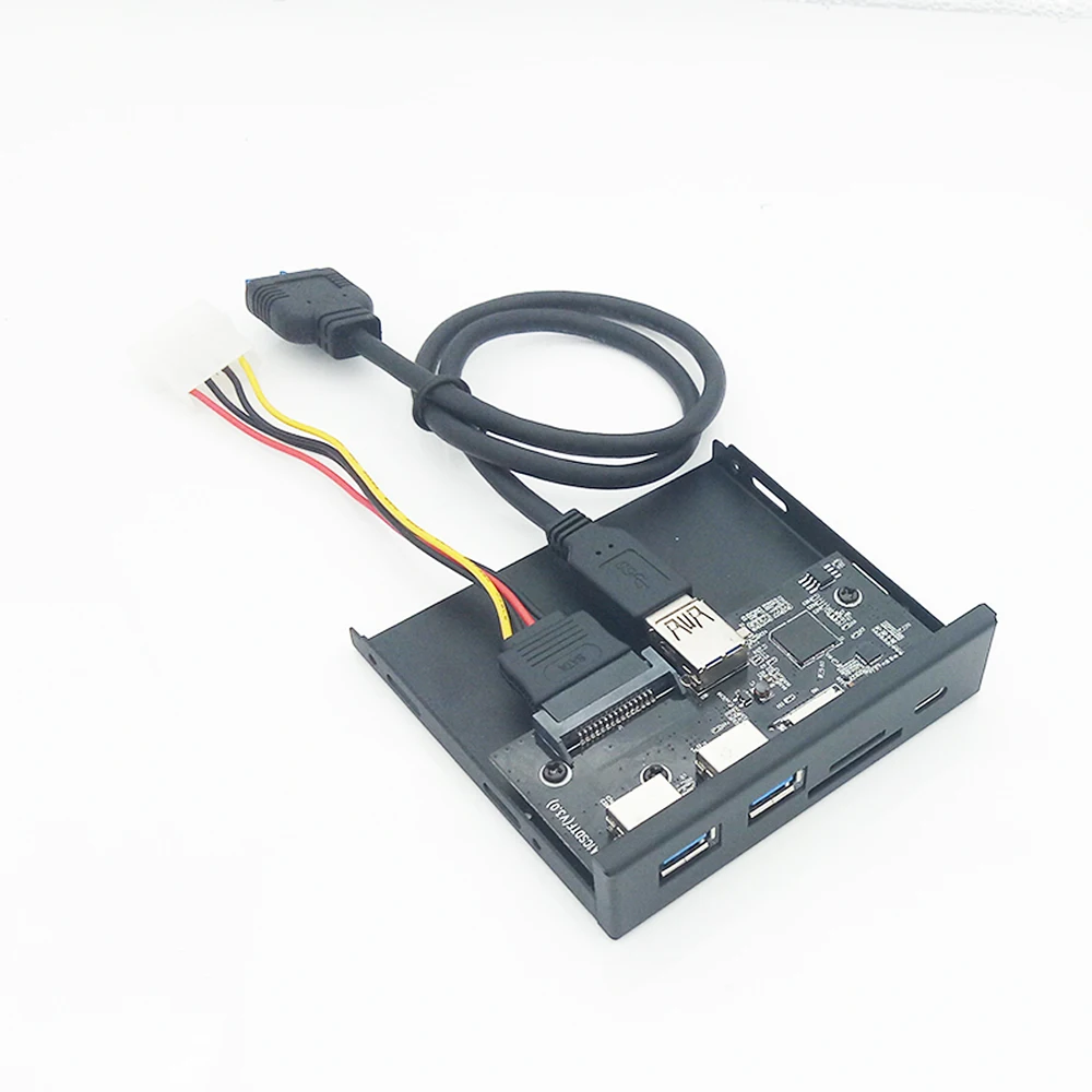 Type C + Dual USB 3 0 TF / SD кардридер медиа хаб с двумя портами передняя панель ПК кабелем