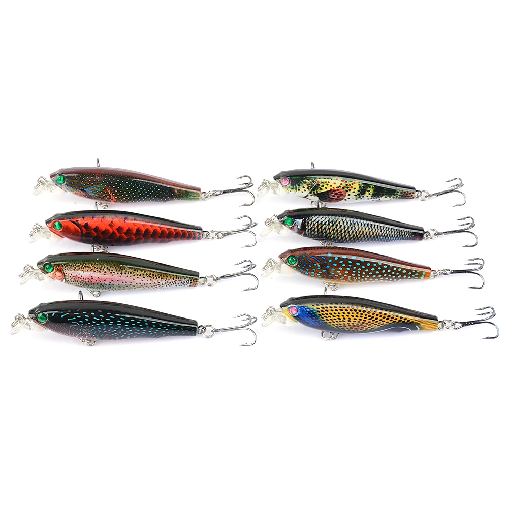 Рыболовные жесткие приманки 7 5 см 8 г Minnow Crankbait рыболовная приманка 3D Eyes