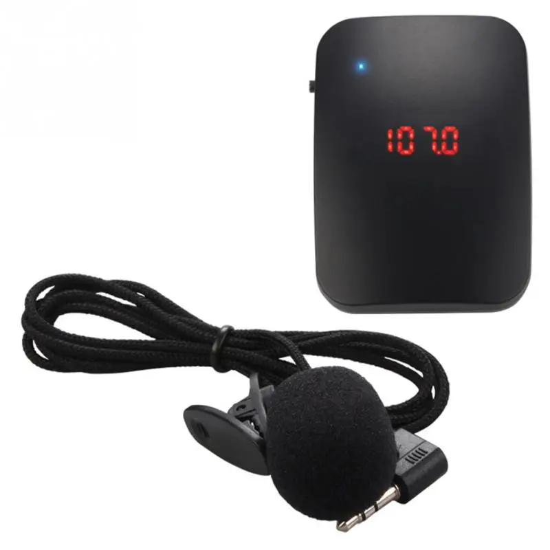 

Portable FM Wireless Transmitte Frequency Adjustment Microphone Headset with Lapel Clip for Guide Speech Teaching Loudspeakers
