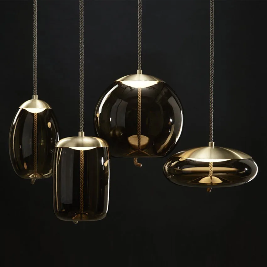 

Nordic Duplex Restaurant Rope Design Glass Pendant Light Fixtures Living Room Kitchen Fixtures Pendant Lamp Luminaire Luminaria