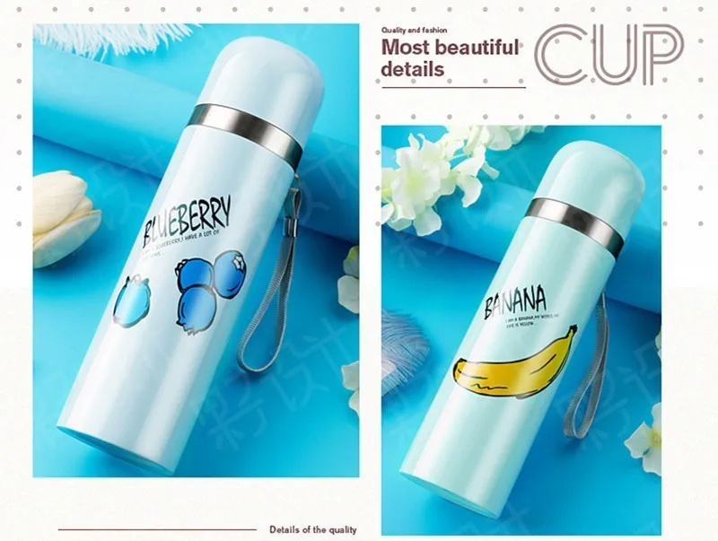 

Hot Thermo Mug Vacuum Cup 500ML Stainless Steel thermos Belly cup Thermal Bottle for water Insulated Tumbler For CoffeeTea Mug