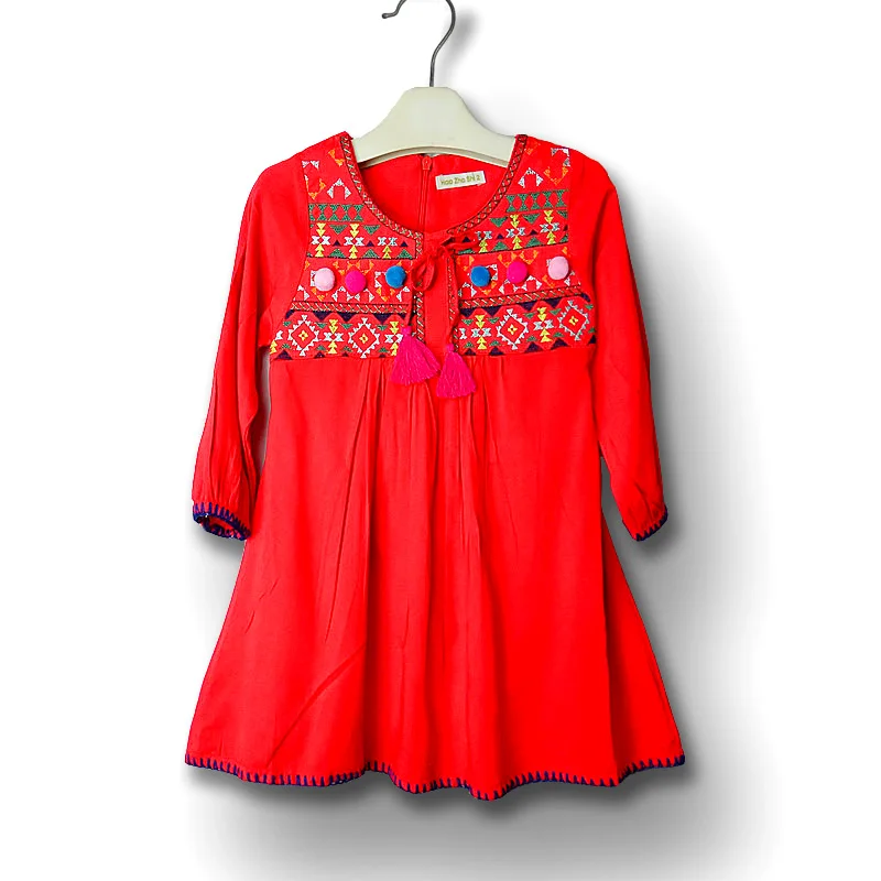 

girls dress long sleeve winter autumn girl dresses christmas clothes wholesale lots bulk clothes costumes kids cotton embroider