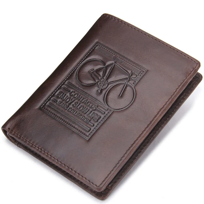 

Man Wallet Genuine Leather Short Fund Three Fracture Hand Take Package Fashion Embossing Male Small Change purse Free shipping