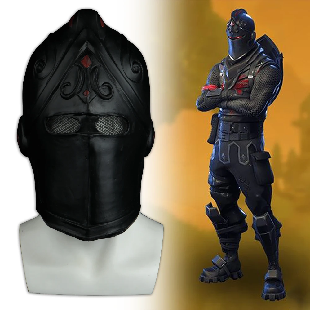 

Game Fortniter Mask Cosplay Black Knight Legend Orange Skin Masks Latex Halloween Party Prop Dropshipping