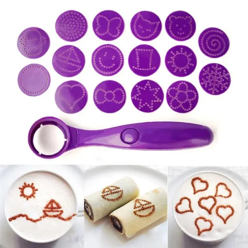 

Food Decorating Spoon - New Magic Spice Tools 16 Different Images Decor Coffee Cake Foods Piping Spoons Funning Kitchen