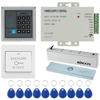 

Door Entry Access Control System Kit Password Host Controller + Electric Magnetic Lock + Door Switch + Power Supply + RFID Cards