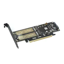 M.2 NVMe SSD NGFF to PCIE 3.0 X16 Adapter M Key B Key mSATA PCI Express 3.0 NVME m2 SSD AHCI mSATA 3 in 1 Converter riser card all 2 in 1 msata to sata ngff m 2 to sata3 converter adapter support msata m 2 ngff ssd solid state disk drive for pc computer