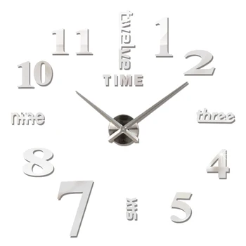 

Large Wall Clock Without Frame Decorative Wall Art Clock Non-Ticking For Living Room Bedroom Office