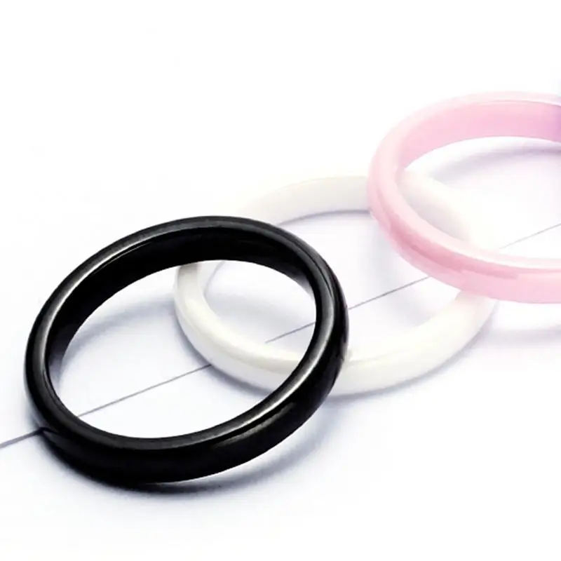 3mm Ceramic Ring Simple Fashion Modern Arc Plate Tricolor Ring Wedding Rings Ornaments For Women Men Couple Jewelry Accessories