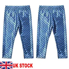 Pudcoco детские для маленьких девочек Русалка Леггинсы с принтом рыбьей чешуи длинные брюки малыша днища