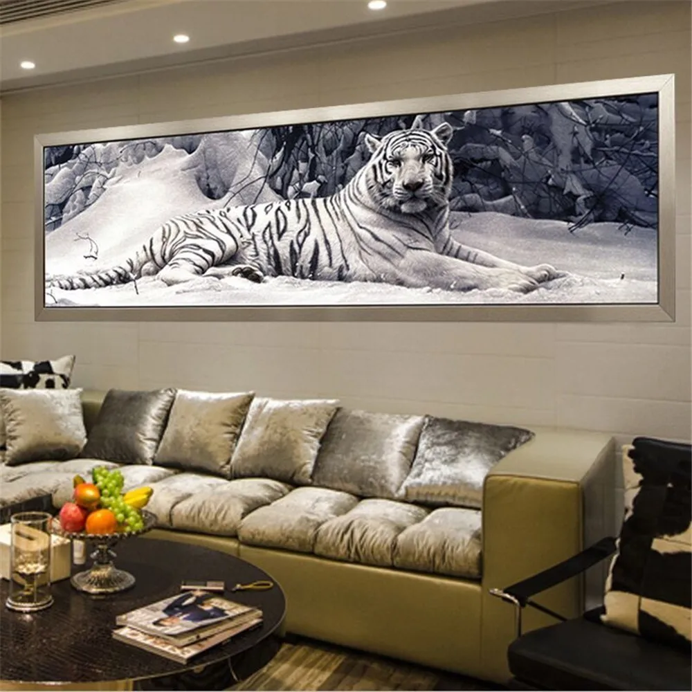

Huacan 5D Diamond Painting Animal Tiger Full Square Drill Diamond Embroidery Sale Picture Rhinestone Mosaic Decor Home Gift