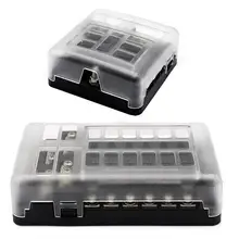 Универсальный DC 12-32 V грузовик туристическая лодка автобус бар блок распределения питания двойные шины 6-way12-way предохранитель коробка с светодиодный свет