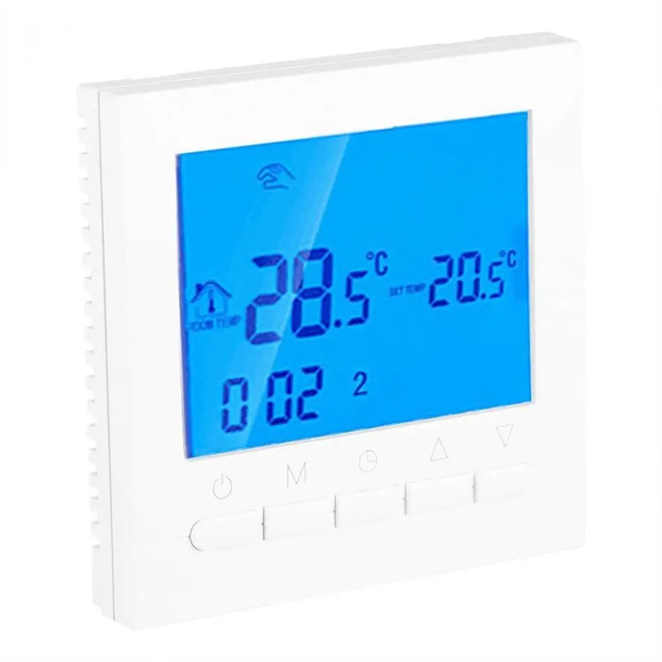 Цифровой термостат - standart 230 v, плоский белый. Digital thermostat. Tc510-100-230-16 digital thermostat. Room thermostat. Digital heating thermostat.