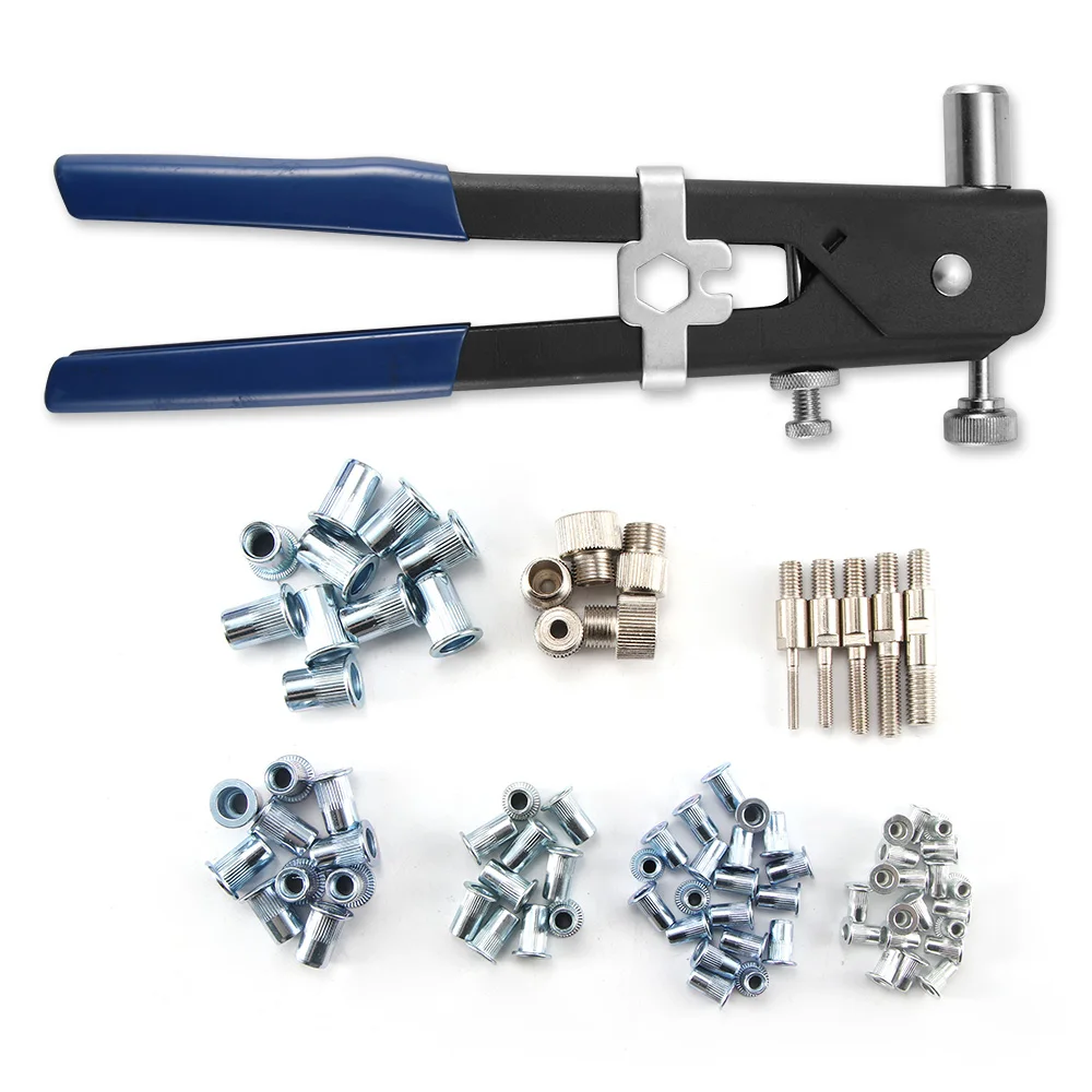 

86pcs Blind Rivet Guns Heavy Duty Nut Threaded Insert Hand Riveting Kit M3-M8 Rivet Nuts Nail Guns Household Repair Tools