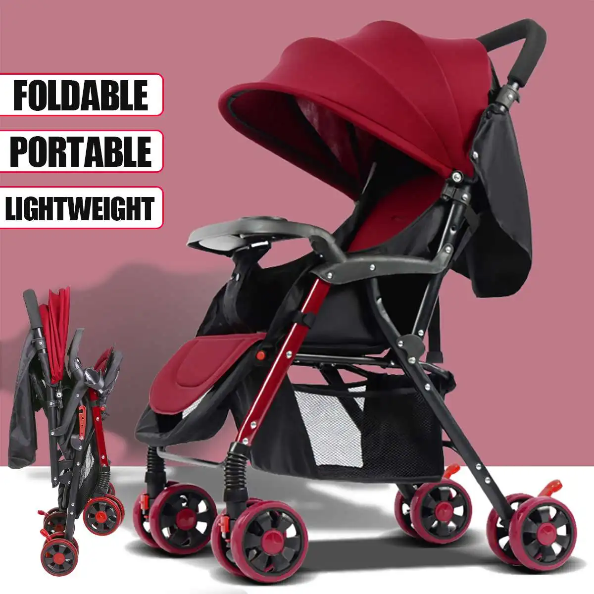 

Baby Stroller Scientific Design Folds Easily And Conveniently 0-3 Years 7 kg Carrying Capacity Travel System 3 in 1 Pushchair