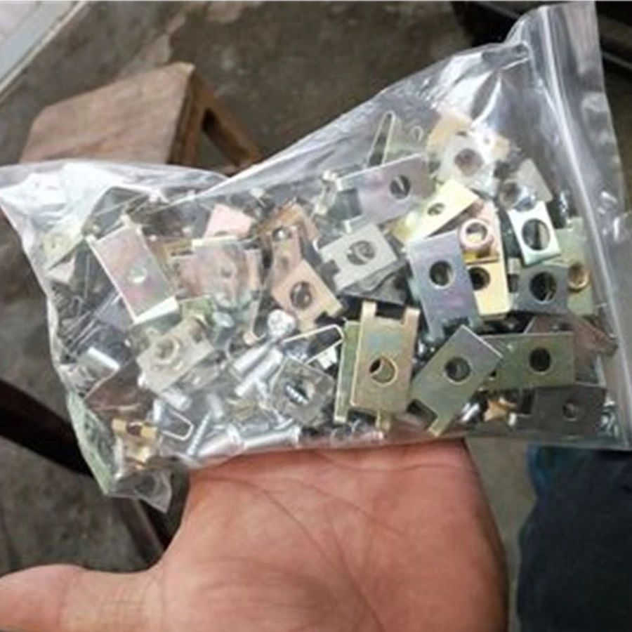 200PCS Mixed Car Body Door Panel Fastener Screw U Type Gasket Fender Metal Clips