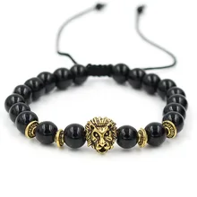 Украшения натуральный черная бусина плетеные браслеты человек большой фрикадбол бусины браслет