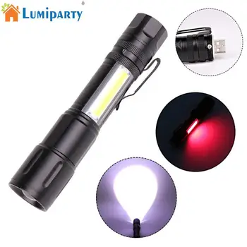 

LED USB Rechargeable Flashlight COB Highlight Mini Hand Zoom Torch Flashlights Outdoor Camping Hiking Powerful LED Flashlight