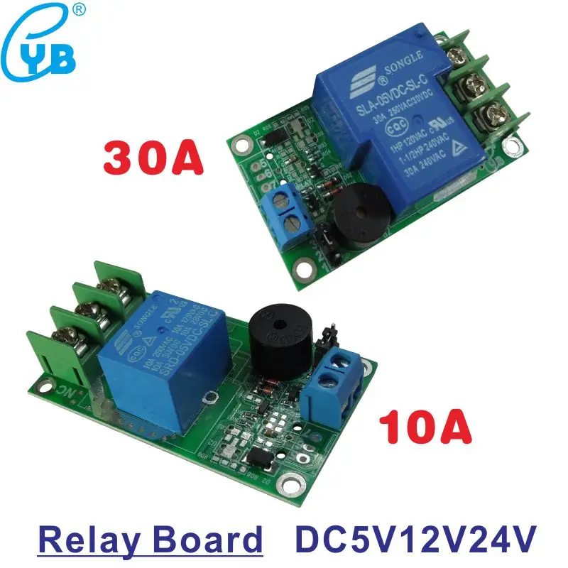 

YB01 Relay Module With Optocoupler High Level Trigger Control Board PNP Trigger DC5V 12V 24V RM Relay Board with Buzzer 10A 30A