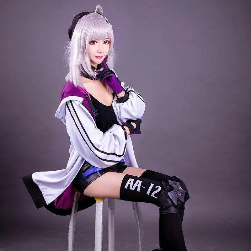 Костюмы для косплея Game Girls Frontline Спрингфилд AA12 супер яркие фиолетовые толстовки bts