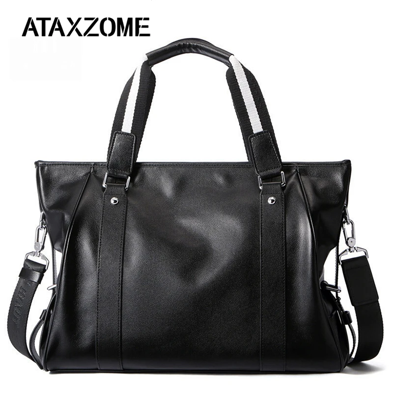 

ATAXZOME fashion men's shoulder bag high quality microfiber leather large capacity briefcase for men business trip/ work DS8017