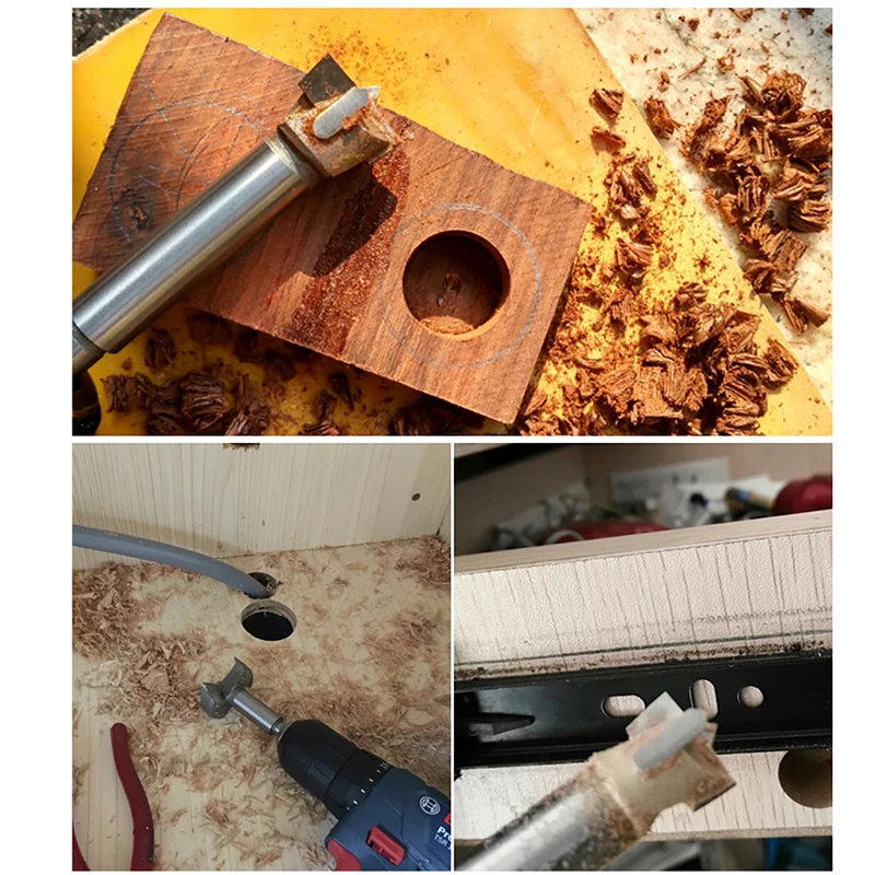 Shina 1pc 12mm-80mm Forstner Drill Bits Tips Woodworking Tools Hole Saw Cutter Hinge Boring Round Shank Tungsten Carbide Cutter