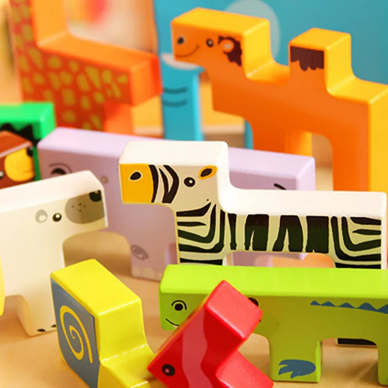 Деревянные 3D Мультяшные животные доска детские развивающие игрушки для детей строительный блок 3D стерео головоломки игрушки Дети подарок