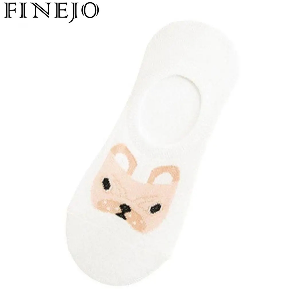 FINEJO/женские хлопковые носки удобные повседневные короткие средней длины с милым