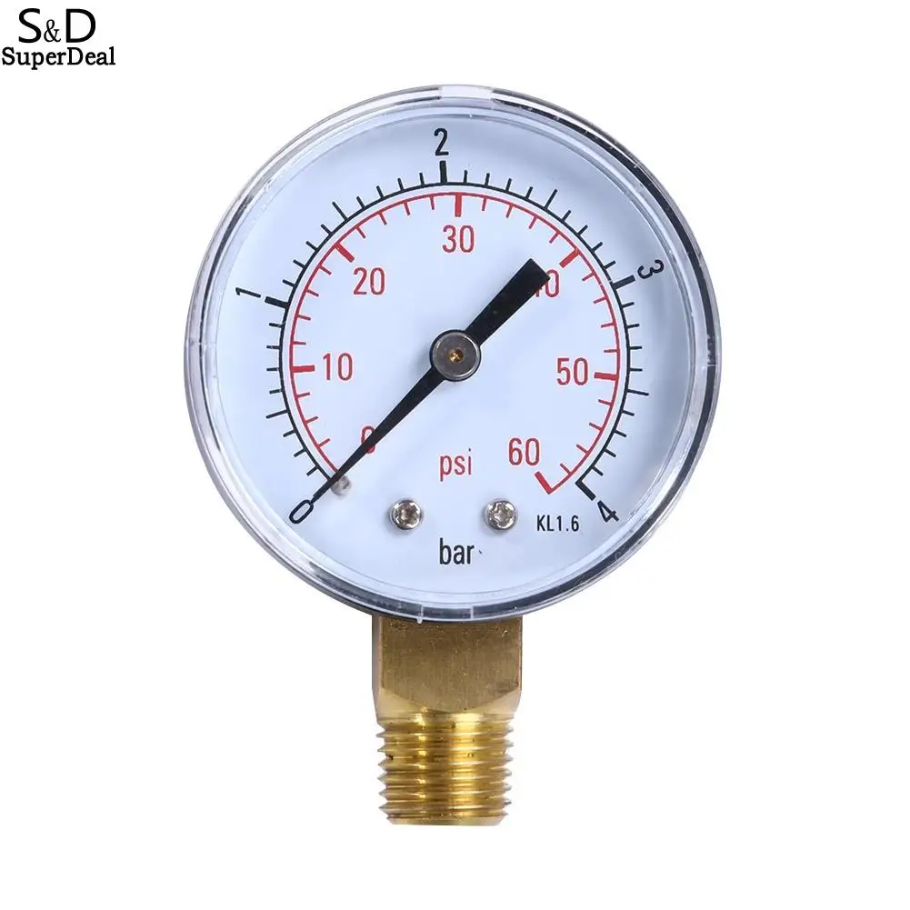 

Inch Filter Water Side Dry Mount Vacuum Gauge 1/4" Gauge Meter Gauge Pressure Spa Utility 60PSI Pipe Thread Pool Vacuum Pressure