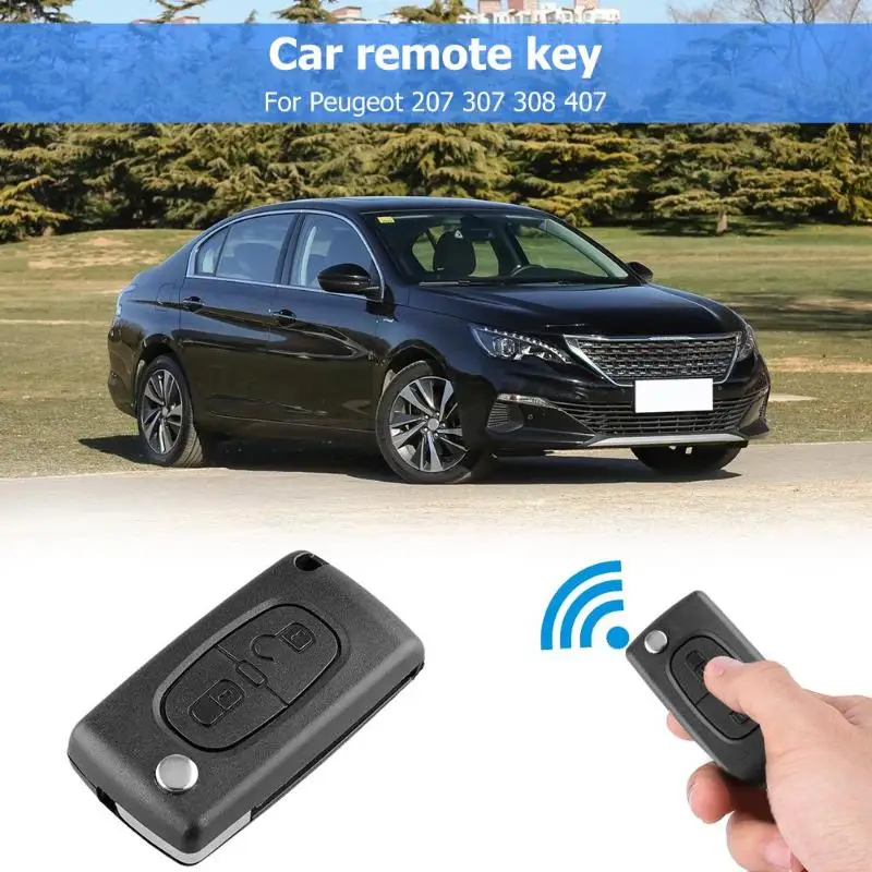 433 МГц ID46 чип 2 кнопки Складной Дистанционный брелок для Peugeot 207 307 308|Ключ от авто| |