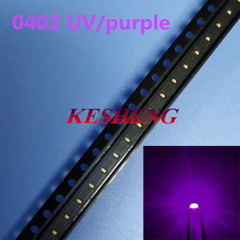 

UV/purple Color 0402 SMD SMT Super Bright lamp LED lights light-emitting diodes New High quality 390-410nm 1.0*0.5mm 1000PCS