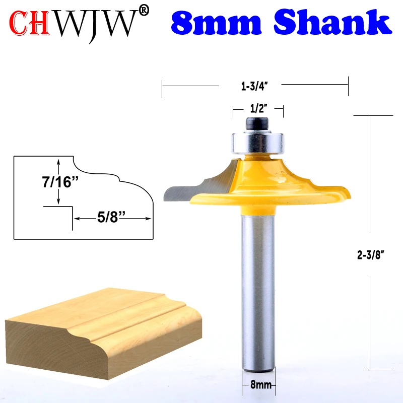 

1PC 8mm Shank Classical Euro Style Door Front Edging Router Bit Trimming Wood Milling Cutter for Woodwork Cutter Power Tools