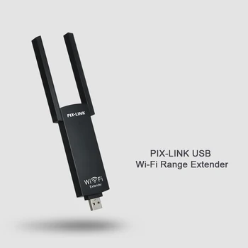 

PIX-LINK USB Wi-Fi Range Extender Wireless Wifi Repeater Dual Antenna WiFi Signal Booster Amplifier Reapter 300Mbps 802.11b/g/n