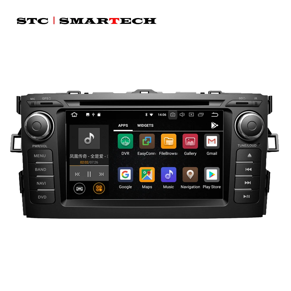 Sale SMARTECH 2 Din Android 8.1 Car Audio Radio DVD GPS Navigation System For Toyota Auris hatchback Quad-Core 2GB RAM 16GB ROM 2