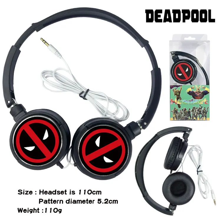 

Marvel Figure Venom Deadpool Wired Headphones Gaming Over-ear Headset Foldable with Sound Music Headfone for MP3 Phone Computer