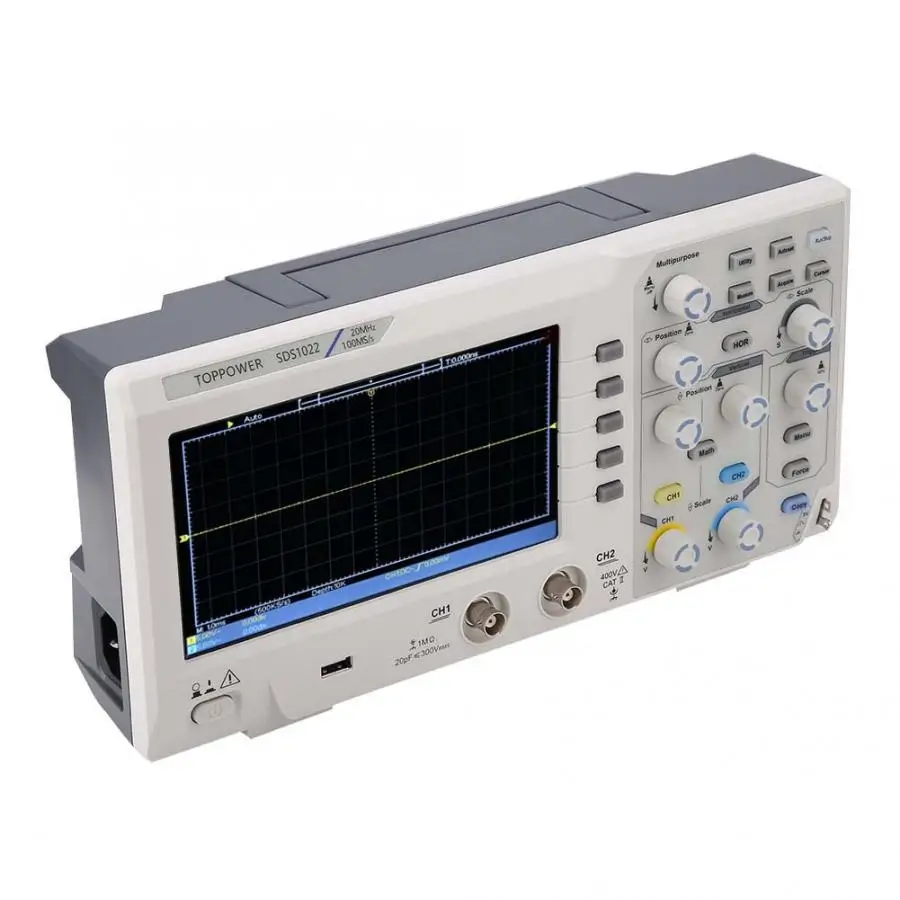 DS1022 7in ЖК-дисплей Дисплей 2 канальный цифровой осциллограф 20 МГц 100-240 V электронный измерительный прибор