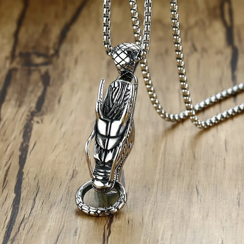 

Vnox Punk Vivid Chinese Dragon Head Pendants for Men Rock Necklace Stainless Steel Vintage Male Lucky Jewelry