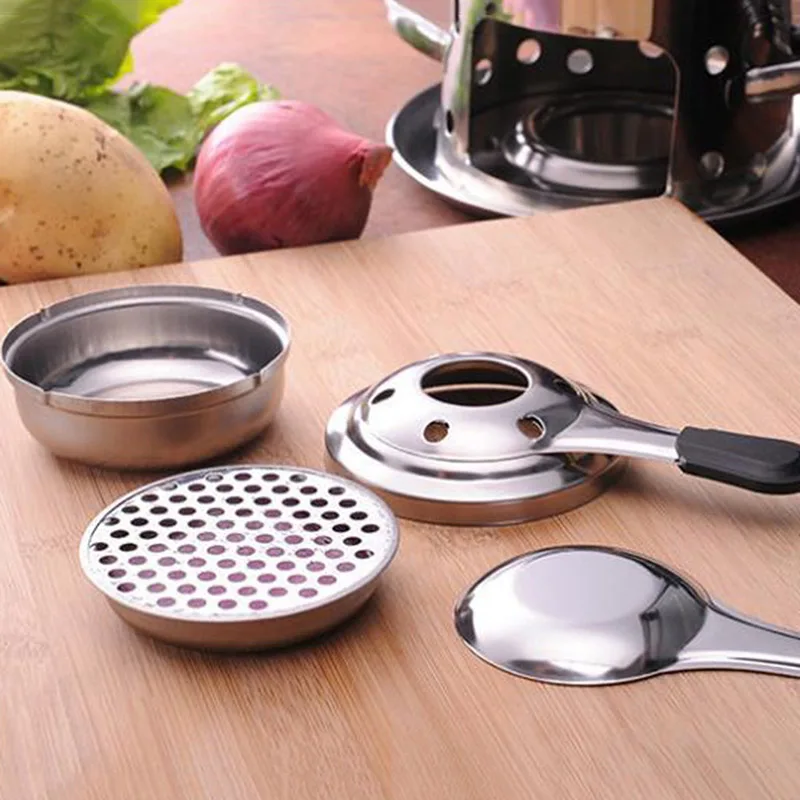 

Outdoor Mini Stainless Steel Handle Alcohol Stove Fuel Hot Pot Windproof Camping Tools WXV Sale