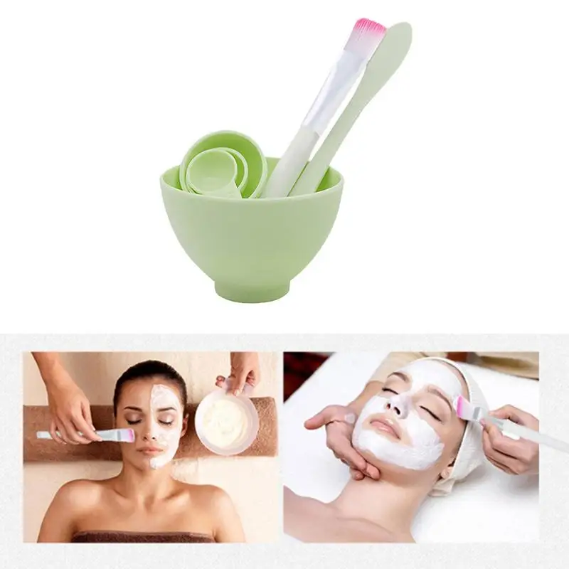 

4 in 1 Mixing Tool Kit Face Mask Mixing Bowl Set with Big Volume Facial Mask Bowl Stick Spatula Silicone Face Mask Brush