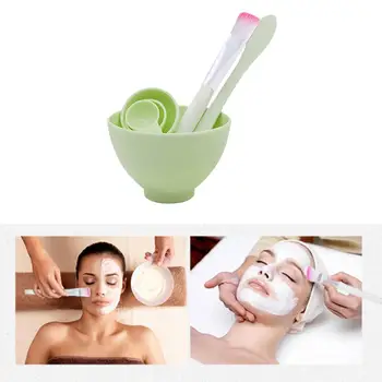

4 in 1 Mixing Tool Kit Face Mask Mixing Bowl Set with Big Volume Facial Mask Bowl Stick Spatula Silicone Face Mask Brush