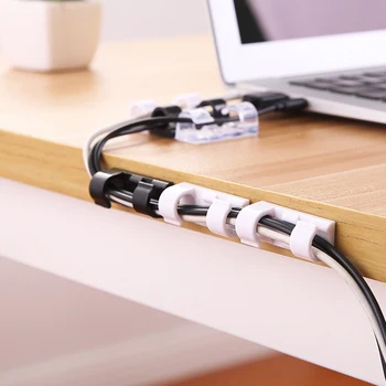 

40pcs Self-Adhesive Wire Organizer Line Cable Clips Cord Management Cable Organizer Drop Wire Cord Holder (Small Size)