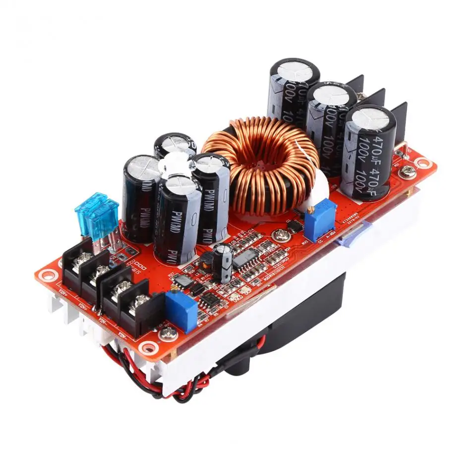 

Hot 1200W 20A DC-DC Step-up Boost Converter Constant Current Boost Module LED Driver With Cooling Fan fashion