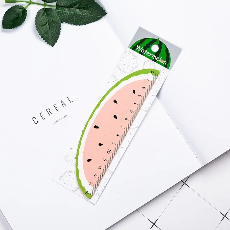 

1 Pcs Lytwtw's Kawaii Simple Wooden Fruit Ruler Measuring Straight Tool Student Gift Stationery 15 cm Ruler