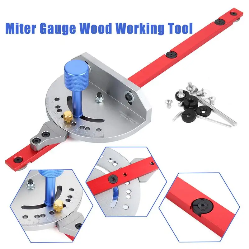 858286 1Pcs Miter Gauge Wood Working Tool For Bandsaw Table Saw Router Angle Miter Gauge Guide Fence Woodworking Machinery Parts