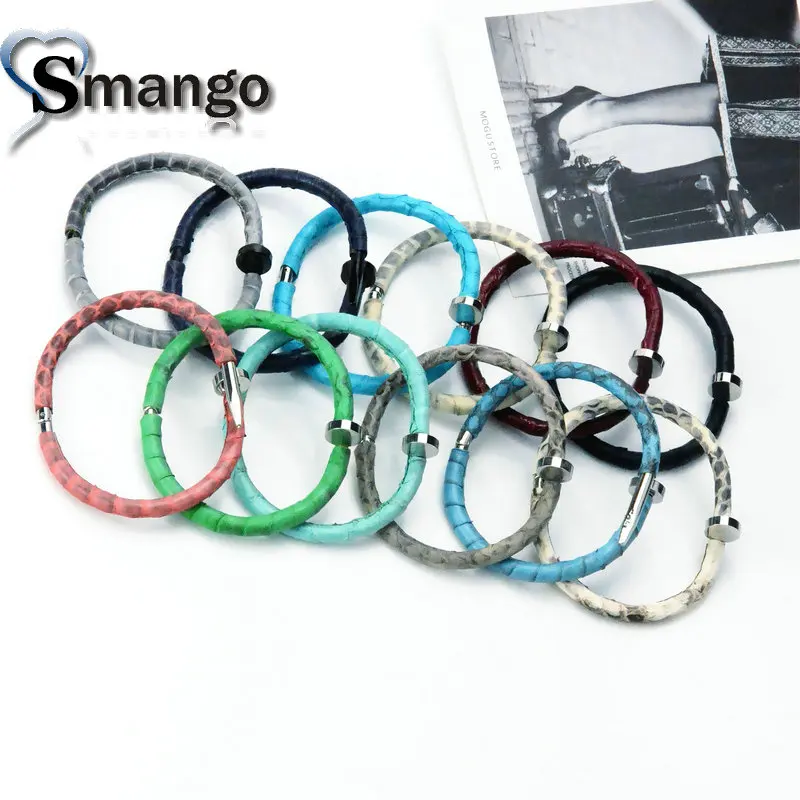 

Wholesale 9 colors snakeskins Charm Bangle, B0027