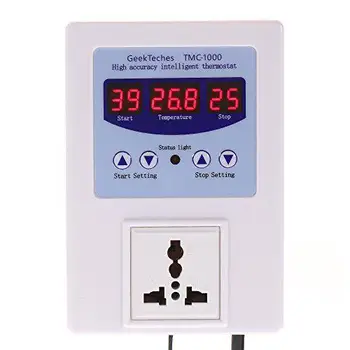 

Yiwa LEDDigital Intelligent Pre-wired Temperature Controller Outlet with Sensor Thermostat Heating Cooling Control Switch